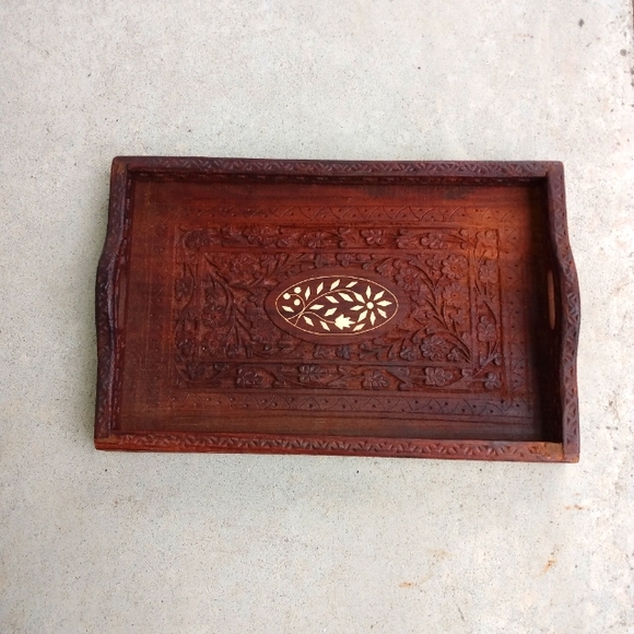 Other - Vintage Hand Carved wooden Tray